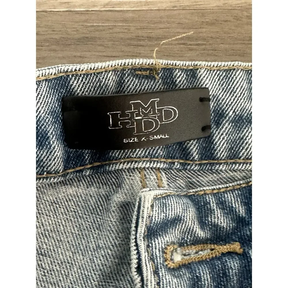 HMDD H Star Crystal Jorts Denim Shorts Size XSmall - Picture 4 of 5
